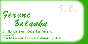 ferenc belanka business card